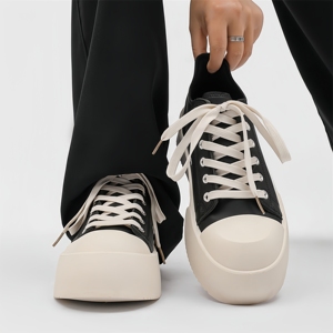 Nouvelles Baskets Décontractées Tendance à Semelle Épaisse Rehaussante 2025 pour Hommes et Femmes – Style Derby en Toile pour la Marche Quotidienne - Product Image 1