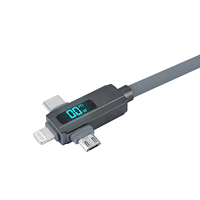 6'sı 1 arada USB C Kablosu 65W LED Ekranlı Silikon Çoklu Şarj Kablosu, Veri Senkronizasyonlu, USB C Şarj Kablosu Kombosu Tip C/USB A/L