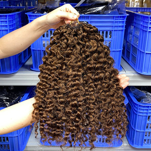 FYD Wholesale # 4/ # Extensions de cheveux humains bouclés vierges birmans 30/1B, longues, avec base en soie, sans colle - Product Image 3