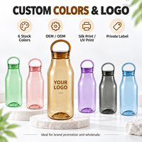 Bouteille d'eau en PC en gros 300ml 500ml 1000ml avec boucle de transport, logo personnalisé pour le bureau et les trajets quotidiens, support OEM ODM