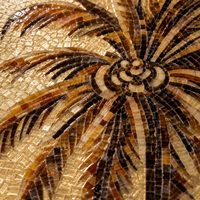 Mosaïque murale en verre grand format sur mesure, motif palmier de forêt tropicale, pour espace commercial