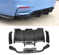 Diffuseur arrière de style PSM en fibre de carbone avec séparateurs pour BMW F80 M3 F82 M4 2014-2018, lèvre de pare-chocs arrière en fibre de carbone