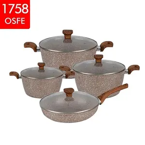 Customize Brand Logo Cookware Set Cooking, Non-Stick Aluminum Kitchen Pot Cookware Set