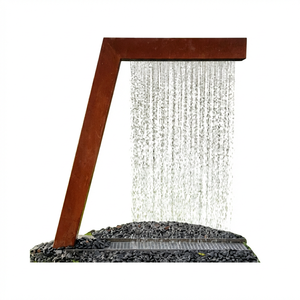 Rideau d'eau en acier Corten, finition rouillée ou pulvérisée, pour projets d'aménagement paysager commercial et hôtelier - Product Image 2