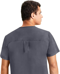 Haut de blouse médicale pour homme Justin, col en V, coupe moderne, avec poche sur la poitrine, en tissu tricoté, pour usage hospitalier, entretien facile, extensible - Product Image 2