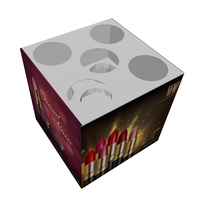 Boîte de présentation cosmétique en carton gaufré finition mate recyclable pour cils, fards à paupières, blush, emballage personnalisé avec impression de logo