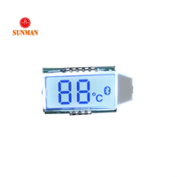 Modul LCD STN 7-Segmen 2-Digit SML0268 3.3V Transflektif Positif dengan Lampu Latar Putih untuk Termometer