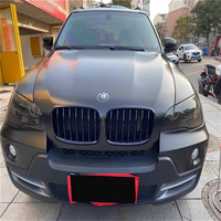 Grille de calandre double ligne pour BMW X5 X6 E70 E71 2009 Carbon Fiber Gloss Black Double Line Front Car Grille Guard