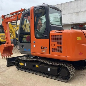 Excavatrice d'occasion de 6 tonnes, Hitachi ZX60, mini-excavatrice hydraulique sur chenilles, d'occasion, d'origine japonaise, en bon état pour le creusement - Product Image 2