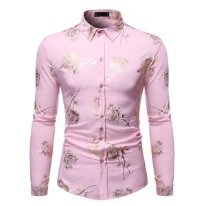 Vêtements de mode décontractés chemises pour hommes chemise boutonnée imprimée à manches longues dernière conception de chemise en gros pour hommes - Product Image 2