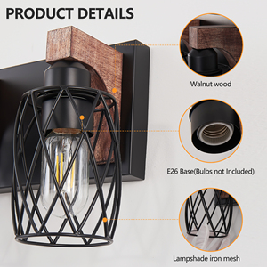Luminaires <span class=keywords><strong>de</strong></span> <span class=keywords><strong>salle</strong></span> <span class=keywords><strong>de</strong></span> <span class=keywords><strong>bain</strong></span> en <span class=keywords><strong>bois</strong></span> à 7 lumières au-dessus du miroir, lampes <span class=keywords><strong>de</strong></span> vanité industrielles noires avec abat-jour en métal, éclairage <span class=keywords><strong>de</strong></span> <span class=keywords><strong>salle</strong></span> <span class=keywords><strong>de</strong></span> <span class=keywords><strong>bain</strong></span> rustique - Product Image 3