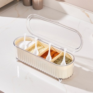 Boîte à assaisonnements de cuisine en plastique de qualité alimentaire avec compartiments intégrés pour le sel et le glutamate monosodique - Product Image 1