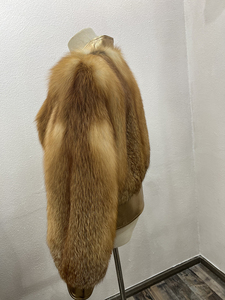 Lussuoso Cappotto in Vera Pelle con Pelliccia di <span class=keywords><strong>Volpe</strong></span> Rossa Ispessita per Donna, Personalizzabile in Taglie Grandi con Colletto in Vera Pelle - Product Image 5