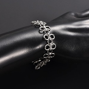 Bracelet chaîne punk en acier inoxydable avec nœud chinois pour femmes et hommes, chaîne de cheville épaisse, bracelet de poignet, bijoux en métal - Product Image 3