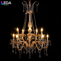 Lustre LEDA de luxe pour événements et fêtes, décoration de plafond, lustre en or, acrylique, lumière chaude, cristal, pour mariage
