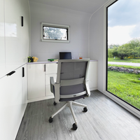 Maison capsule Apple de 4m, moderne, portable, préfabriquée, modulaire, avec grande fenêtre en verre, chambre à coucher, utilisation extérieure, entrepôt, en acier