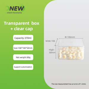 370ml-400ml Acrylic Transparent Plastic Box Food Jar <strong>Rectangular</strong> Cereals sealed Transparent Box Storage square <strong>Container</strong> - Product Image 2
