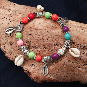 Seashell <b>Bracelet</b> Women's Bohemian Style Multicolor Beads Tibetan Silver Charm Gift Jewelry Yiwu Origin - Product Image 1