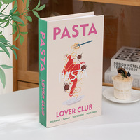 Ornements de livres factices creux sur le thème de la cuisine américaine rétro pour la décoration de bibliothèques de cafés et d'homestay, accessoires de photographie INS
