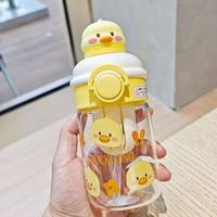 Botella de Agua de Vidrio con Pajita KY, Linda Taza de Vidrio de 400 ml con Diseño de Conejo, Pato, Cerdo, Oso y Panda, con Separador de Té