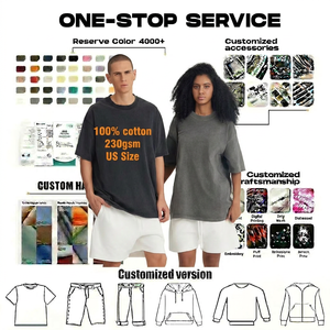 T-shirt Vintage di Alta Qualità 230g, Maglietta Streetwear con Lavaggio Acido, 100% Cotone, Spalle Scese, Personalizzabile per Uomo - Product Image 1