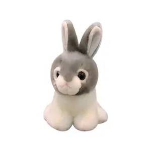 Uzun kürk canlı gerçekçi beyaz gri doldurulmuş hayvan peluş tavşan tavşan orman orman hayvanlar oyuncaklar