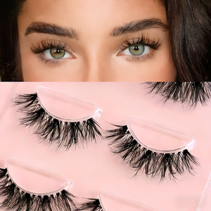 Ciglia finte all'ingrosso a lunghezza intera 10-12mm, personalizzabili, sottili e morbide, effetto occhio di gatto 3D naturale, lunghezze miste - Product Image 1