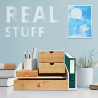 Organisateur de bureau moderne en bois massif 2026 avec support de rangement réglable pour dossiers et livres pour bureau, maison, chambre - Conception convertible