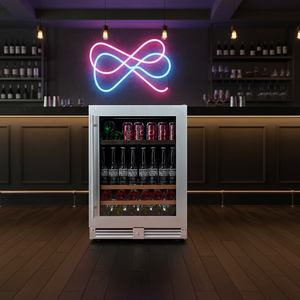 Edelstahl Elektrischer Konstanttemperatur-Bierkühler Freistehender Glastür-Kühlschrank für Haushalt und Hotel mit Glasschubladen - Product Image 1