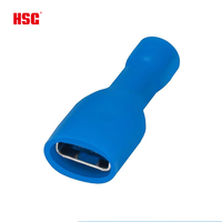 Conector de Terminal de Crimpado Aislado de Cabeza Completa Serie FDFD, PVC, para Cable de 22-16 AWG, Clip de Terminal de Cable Festoneado de Liberación Rápida