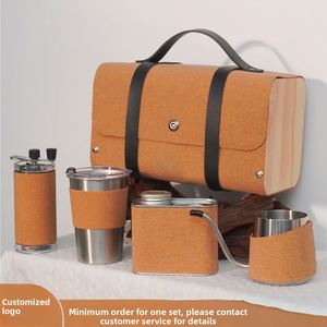 High-end Light Luxury Retro Brushed/Polished Hand-Brewed Coffee Pot <b>Gift</b> <b>Set</b> Custom Hand-Cranked Grinder Outdoor Coffee <b>Set</b> - Product Image 2