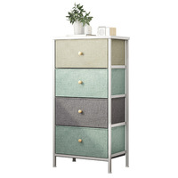 Commode industrielle à cinq tiroirs pour e-commerce transfrontalier eBay, en panneau de particules, rangement superposé, pieds robustes, origine Chine, chambre à coucher
