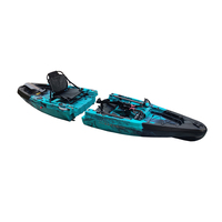 Kayak à pédales motorisé pour une personne de 10,8 pieds, moteur électrique de pêche à la traîne en HDPE, bateau/canoë en plastique à ramer
