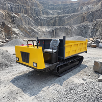 Dumper sur chenilles certifié CE de 3 tonnes avec chenilles en caoutchouc épaissies, transporteur sur chenilles, camion benne hydraulique