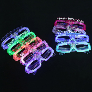 Party Flashing Bar Club Glow Neon Plastic Glasses Light Up Happy New Year Party Led Plastic Sunglasses
