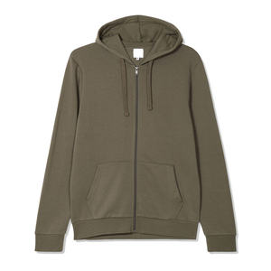 Sudadera con capucha de forro polar con cremallera para hombre, con acabado desgastado, lavado ácido y dobladillo sin rematar, corte regular, estilo streetwear audaz de primavera, moda personalizada - Product Image 1