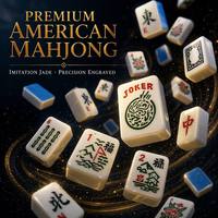 Jeu de Mahjong américain 166 tuiles en mélamine de qualité supérieure texture jade bleu ciel, ensemble complet de luxe NMJL OEM Jinyi