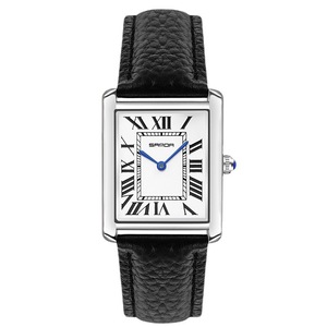 <span class=keywords><strong>Montre</strong></span> classique <span class=keywords><strong>rectangulaire</strong></span> pour <span class=keywords><strong>femme</strong></span> avec fermoir papillon personnalisable, logo tendance, cuir véritable, étanche, mouvement à quartz - Product Image 1