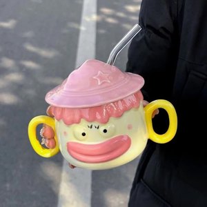 <span class=keywords><strong>2025</strong></span> xu hướng mới vui dễ thương cốc ngày Valentine Quà Tặng gốm cốc cà phê với rơm cho bạn gái - Product Image 5