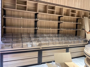 Estante de exhibición fuerte de madera y metal de <span class=keywords><strong>supermercado</strong></span> para arroz - Product Image 4