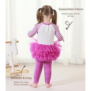 Mono de unicornio para bebé niña al por mayor, manga larga, tutú, suave y cómodo, para uso diario - Product Image 4
