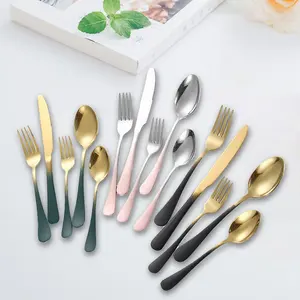 Produttore Logo personalizzato 304 Set di posate ecologiche posate in acciaio inossidabile forchetta coltello cucchiaio