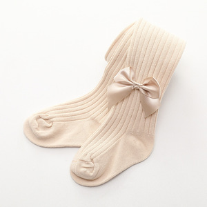 S959410WX leggings printemps-été, rayures verticales en coton, grand nœud, chaussettes épaisses à porter à l'extérieur - Product Image 3