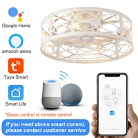 Ventilateur de plafond LED moderne XD125 pour chambre à coucher, style industriel, cage en fer, télécommande, moteur DC