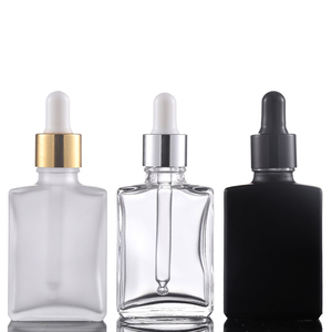 Matzwarte platte serumflesjes van glas 15ml 30ml 50ml 100ml Serumfles met druppelaar 30ml Oliefles met druppelaar Fabrikant groothandel - Product Image 5