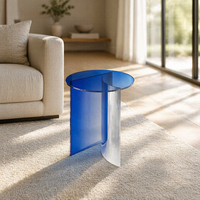 Maßgefertigter Runder Acryl-Tisch Farbverlauf Acryl-Couchtisch Transparenter Acryl-Tisch Wohnzimmer-Dekoration Möbel für Moderne Wohnräume