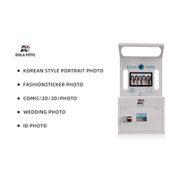 DOLA Photomaton à impression instantanée, coque miroir selfie, écran tactile 21,5 pouces, appareil photo entièrement automatique, kit de photographie DSLR commercial