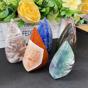 Llama de cristal mixto de fluorita cornalina pulida de cristal curativo de alta calidad natural al por mayor para Decoración - Product Image 6