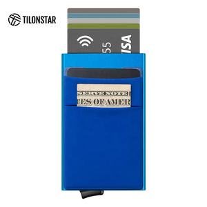 TILONSTAR TVC106 Vente en gros Etuis à cartes pop-up rapides et intelligents Porte-cartes en métal et aluminium avec blocage RFID Portefeuille pour les entreprises - Product Image 3