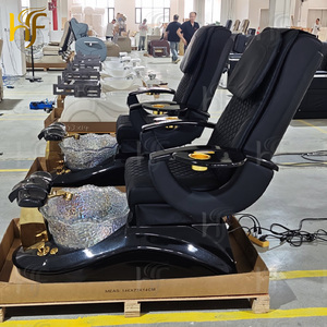 <span class=keywords><strong>Fauteuil</strong></span> de pédicure électrique moderne et luxueux avec base noire, fonction de massage inclinable et éclairage intégré pour soins <span class=keywords><strong>des</strong></span> <span class=keywords><strong>pieds</strong></span> et spa - Product Image 3